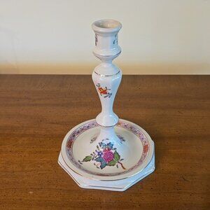 Vintage Herend Hungary Porcelain Candle Stick Candleholder